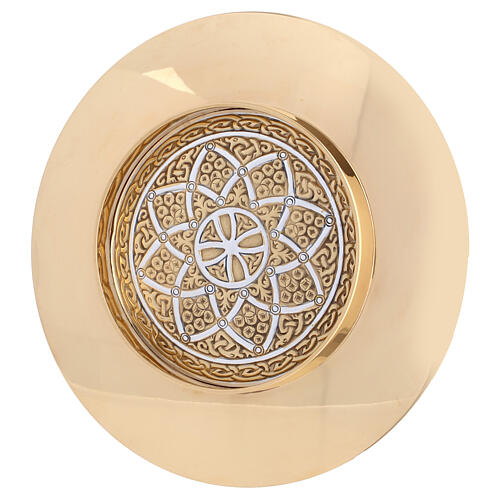 Molina Chalice and paten in two tone brass, Tassilo model 3