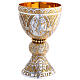 Molina Chalice and paten in two tone brass, Tassilo model s6