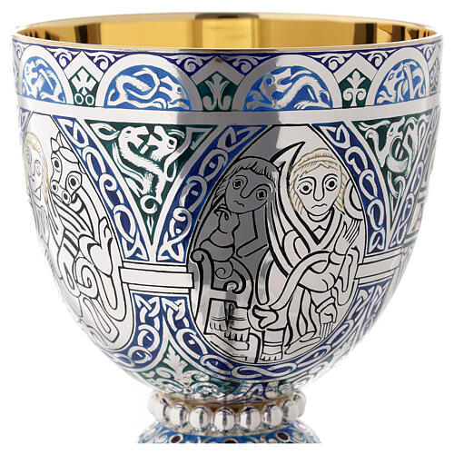 Molina Chalice and paten, in enamelled sterling silver, Tassilo style 5