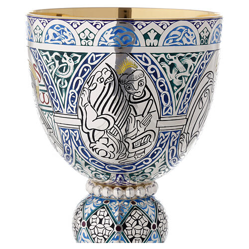 Molina Chalice and paten, in enamelled sterling silver, Tassilo style 7