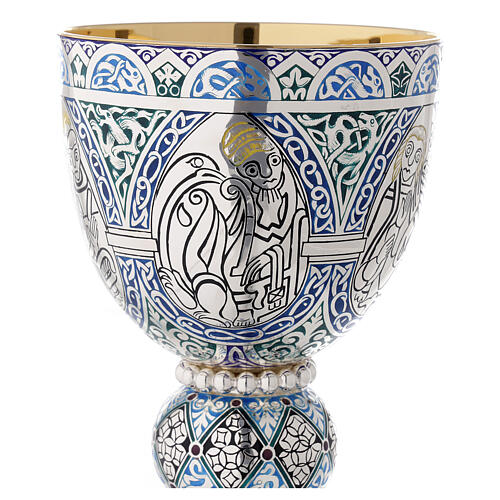 Molina Chalice and paten, in enamelled sterling silver, Tassilo style 8
