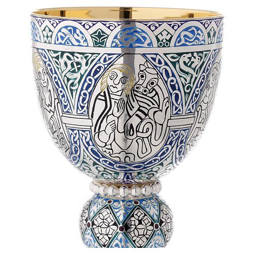 Molina Chalice and paten, in enamelled sterling silver, Tassilo style 9