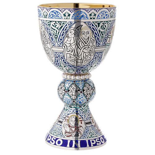 Molina Chalice and paten, in enamelled sterling silver, Tassilo style 10