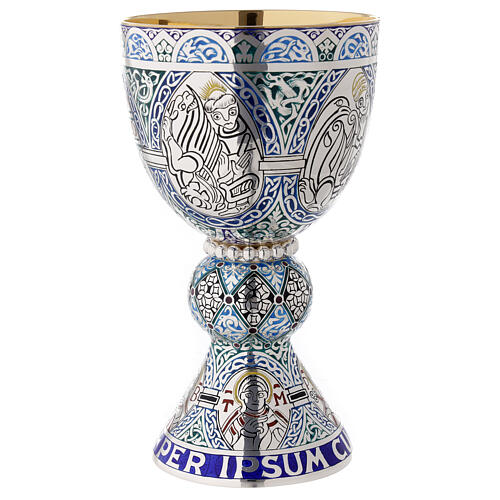 Molina Chalice and paten, in enamelled sterling silver, Tassilo style 12