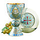 Molina Chalice and paten, in enamelled brass, Tassilo style s1
