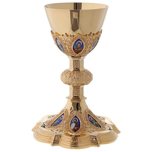 Molina Chalice and paten with cup in sterling silver, neo-Gothic style ...