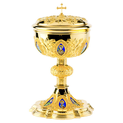 Molina ciborium in brass with cup in sterling silver, neo-Gothic style 1