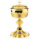 Molina ciborium in brass with cup in sterling silver, neo-Gothic style s1