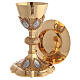 Chalice and paten in brass with cup in sterling silver, neo-Gothic style by Molina s1