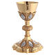 Chalice and paten in brass with cup in sterling silver, neo-Gothic style by Molina s2