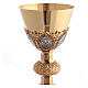 Chalice and paten in brass with cup in sterling silver, neo-Gothic style by Molina s7