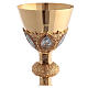 Chalice and paten in brass with cup in sterling silver, neo-Gothic style by Molina s9