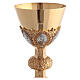 Chalice and paten in brass with cup in sterling silver, neo-Gothic style by Molina s10