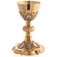 Chalice and paten in brass with cup in sterling silver, neo-Gothic style by Molina s2