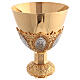 Chalice and paten in brass with cup in sterling silver, neo-Gothic style by Molina s8