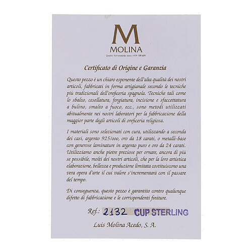 Calice et patène Molina style néo-gotique coupe argent 925 16