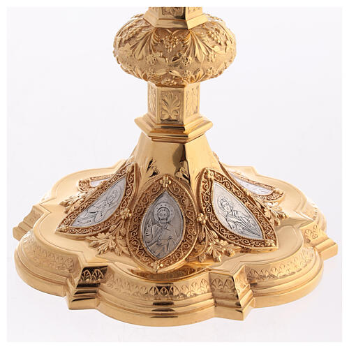 Calice e patena Molina stile neo-gotico coppa argento 925 5