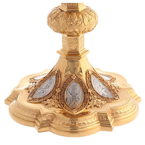 Calice e patena Molina stile neo-gotico coppa argento 925 7