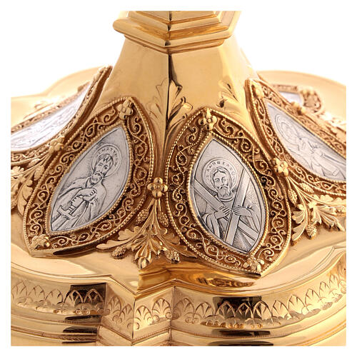 Calice e patena Molina stile neo-gotico coppa argento 925 9