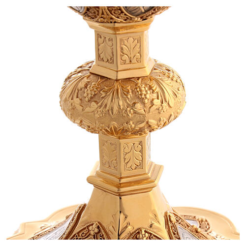 Calice e patena Molina stile neo-gotico coppa argento 925 10
