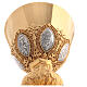 Chalice and paten in brass with cup in sterling silver, neo-Gothic style by Molina s11