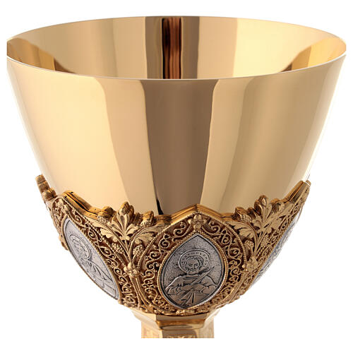 Chalice and paten in brass, neo-Gothic style by Molina 5