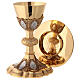 Chalice and paten in brass, neo-Gothic style by Molina s1