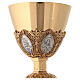 Chalice and paten in brass, neo-Gothic style by Molina s11