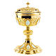 Ciborium in brass with cup in sterling silver, neo-Gothic style by Molina s1