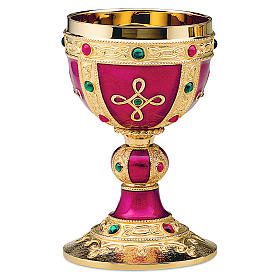 Molina chalice and paten in brass with cup in sterling silver, Visigoth model