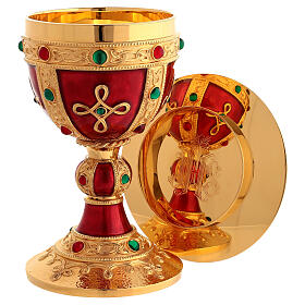 Molina chalice and paten in brass, Visigoth model