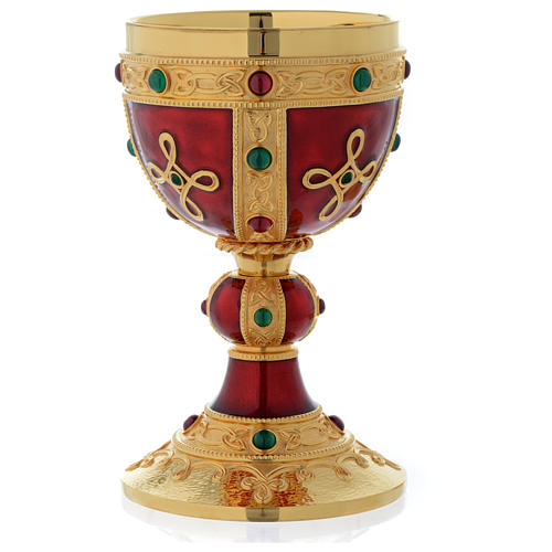 Molina chalice and paten in brass, Visigoth model 2