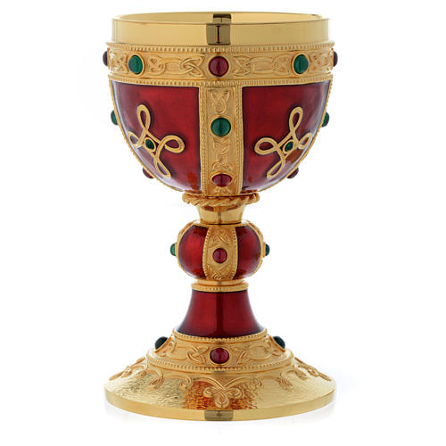 Molina chalice and paten in brass, Visigoth model 3