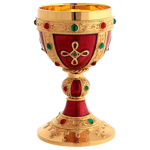 Molina chalice and paten in brass, Visigoth model 3