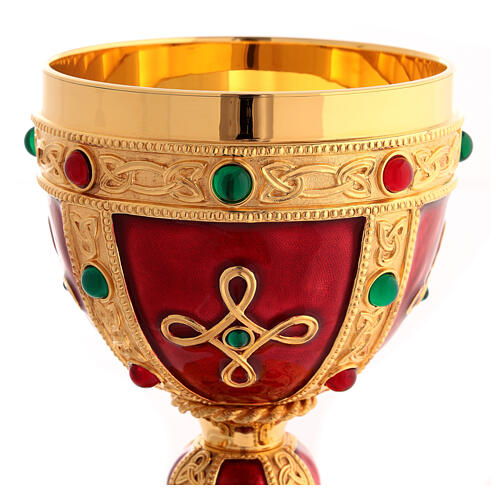 Molina chalice and paten in brass, Visigoth model 8