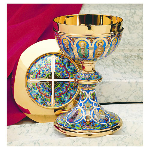 Chalice and paten by Molina, Romanesque collection 925 silver 1