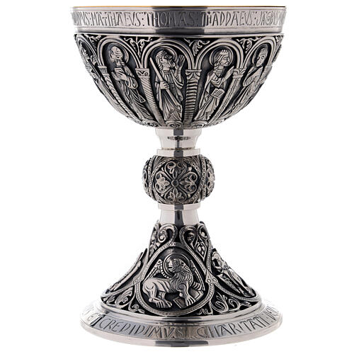 Calice e patena Molina stile romanico argento 925 4