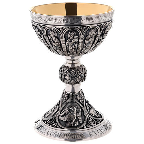 Calice e patena Molina stile romanico argento 925 7