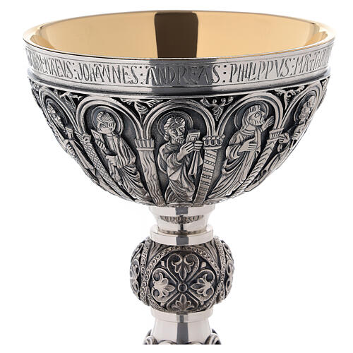 Calice e patena Molina stile romanico argento 925 8