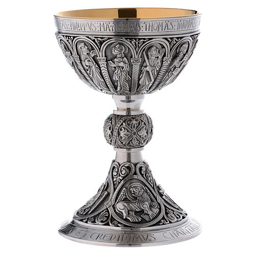 Calice e patena Molina stile romanico coppa argento 925 2
