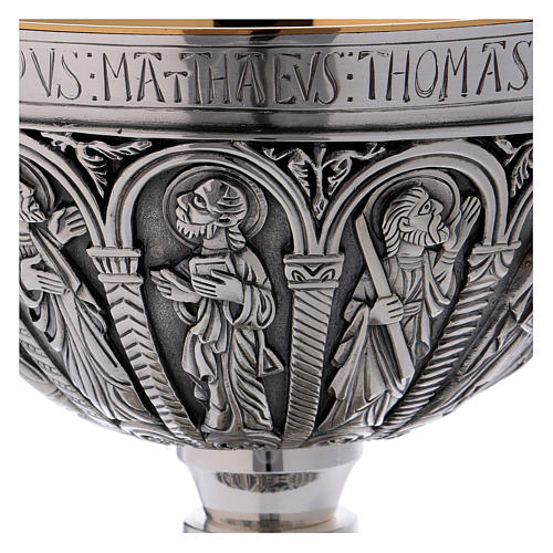 Calice e patena Molina stile romanico coppa argento 925 4