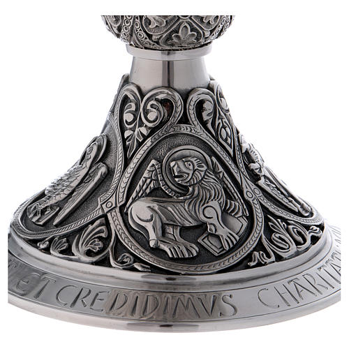 Calice e patena Molina stile romanico coppa argento 925 6