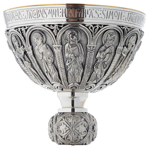 Calice e patena Molina stile romanico ottone 6
