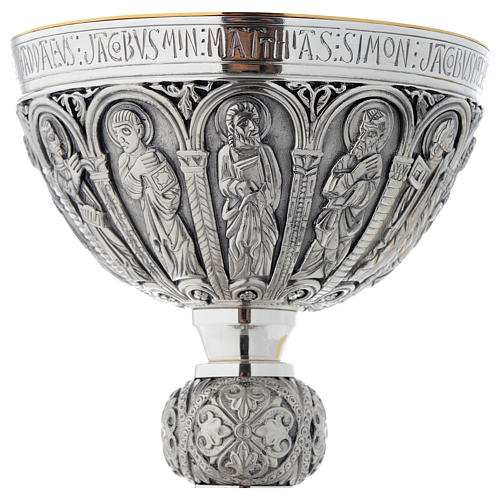 Chalice and paten in brass, Romanesque style by Molina 6