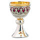 Chalice and paten, Romanesque collection with Last Supper in brass by Molina s1