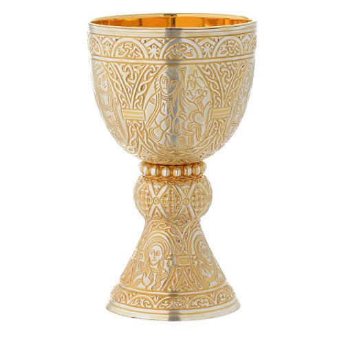 Molina Tassilo chalice and paten Romanesque collection in brass 2
