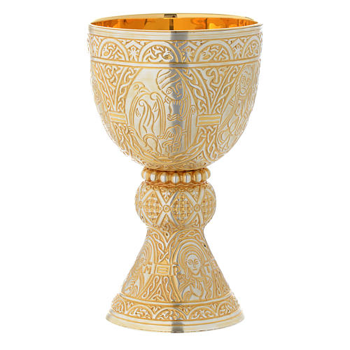 Molina Tassilo chalice and paten Romanesque collection in brass 3