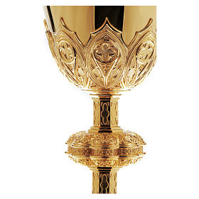 Calice e patena Molina stile gotico ottagonale coppa argento 925 dorato