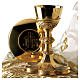 Chalice, ciboriuk and paten Molina gothic style with scenes from the life of Jesus in golden 925 silver s1