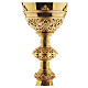 Chalice, ciboriuk and paten Molina gothic style with scenes from the life of Jesus in golden 925 silver s2